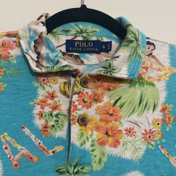 Polo Ralph Lauren Vibrant Tropical hula girl Print Shirt mens S vacation beach - Picture 3 of 7